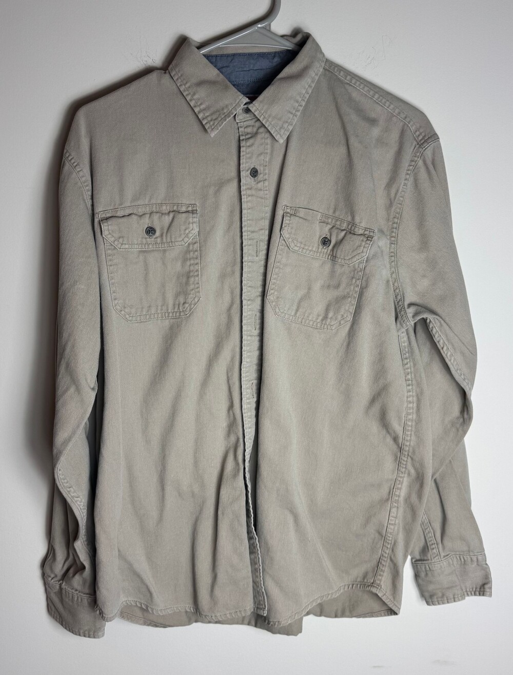 Wrangler comfort FLEX Medium Gray Cotton Spandex Shirt